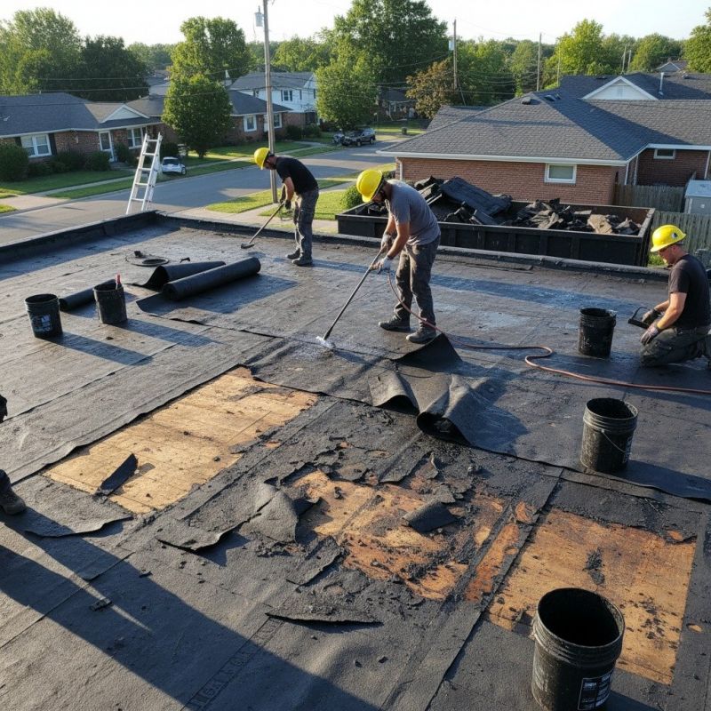Flat Roof Repair After Storm Or Wind Damage